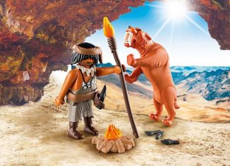 Playmobil - 9442 - Neandertaler mit Säbelzahntiger - Detail Playmobil - 9442 - Neandertaler mit Säbelzahntiger