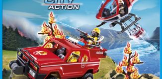 Playmobil - 9518-fra - 4x4 & Helicopter Fire Rescue