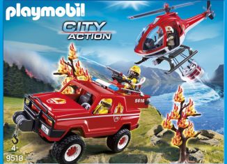 Playmobil - 9518-fra - 4x4 & Helicopter Fire Rescue