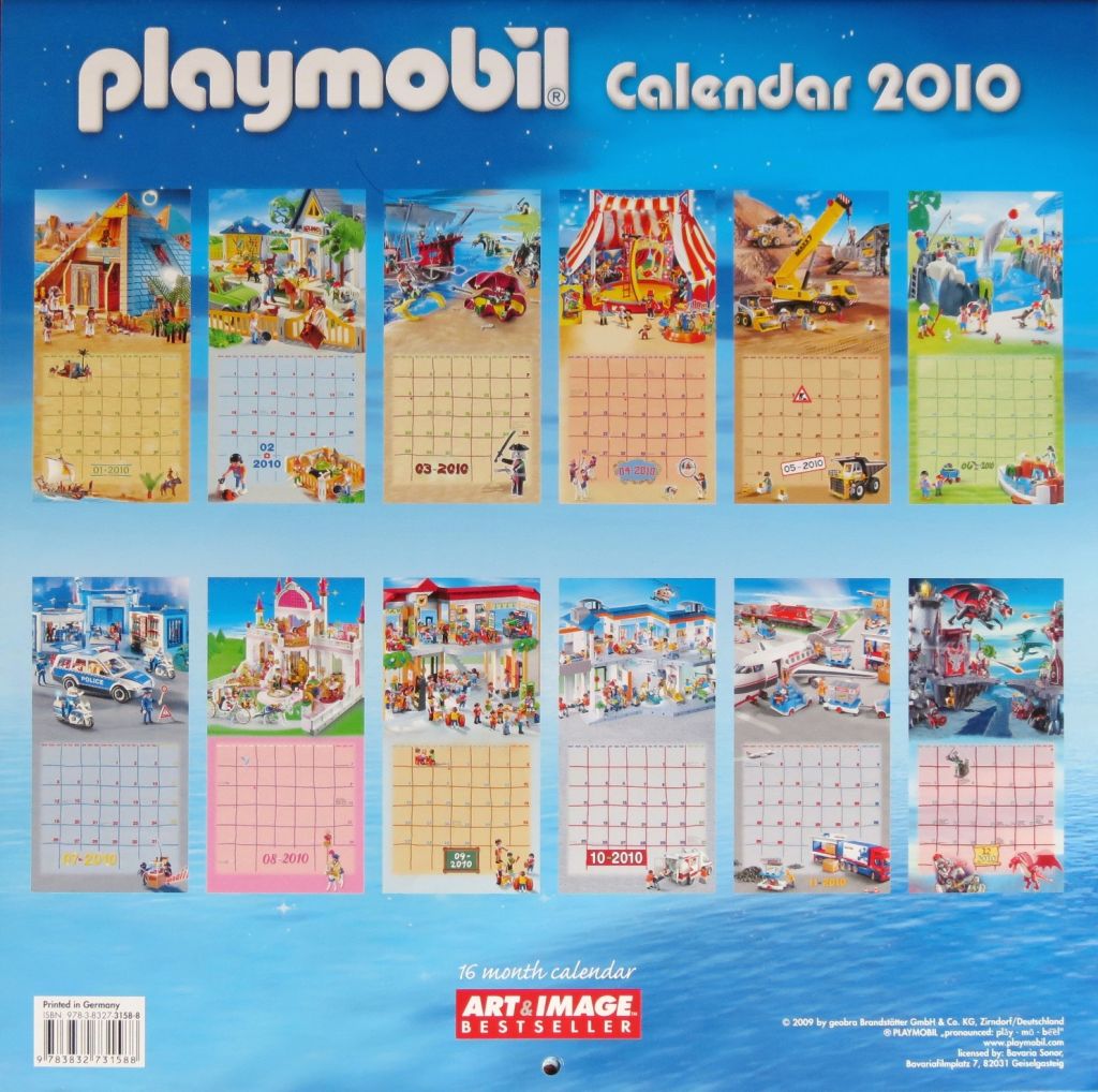 Playmobil 3158-8 - Playmobil wall calendar 2010 - Back