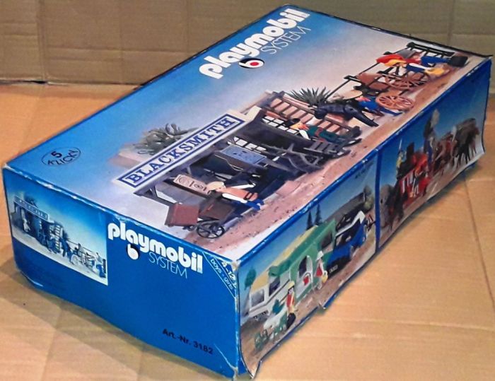 Lot Playmobil figurine forgeron médiéval forge enclume travailleur