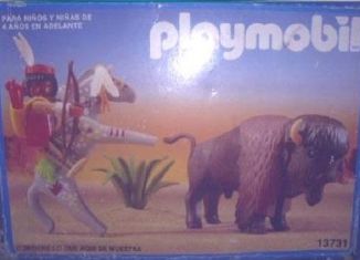 Playmobil - 13731v2-aur - Indian with buffalo