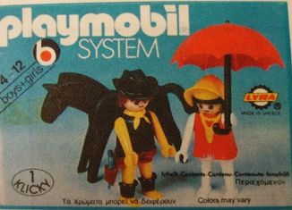 Playmobil - 3L92-lyr - Cow boy & lady with umbrella