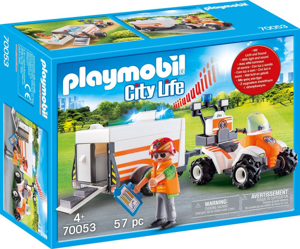 Playmobil 70053 - Quad with Rescue Trailer - Box