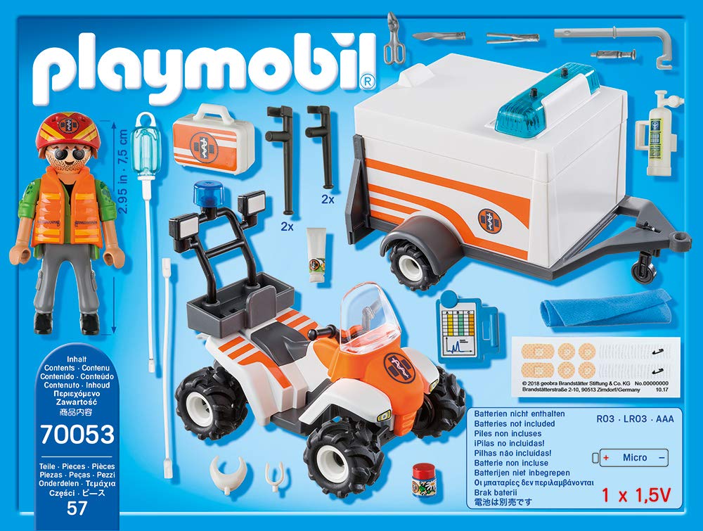 Playmobil 70053 - Quad with Rescue Trailer - Back
