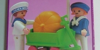 Playmobil - 5402-esp - Kinder mit Handwagen und Kürbis