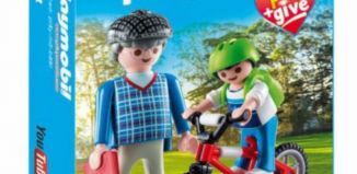 Playmobil - 9414-gre - Grand-père avec enfant à vélo