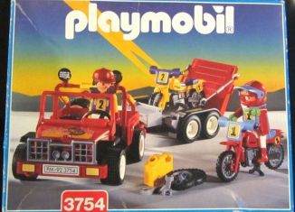 Playmobil - 3754v2 - Red jeep with trailer & dirt bikes