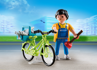 Playmobil - 4791 - Plumber with bicycle
