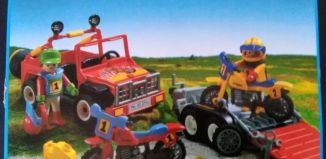 Playmobil - 3754-esp - Jeep rouge avec remorque & dirt bikes