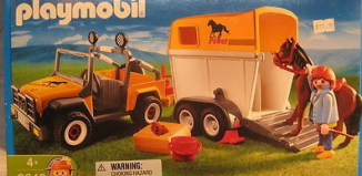 Playmobil - 3249-usa - Jeep with trailer & horse