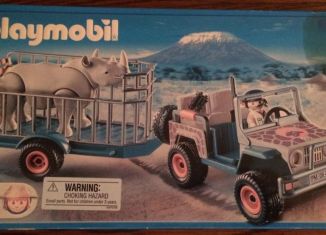 Playmobil - 4832-usa - Geländewagen mit Anhänger und Nashorn