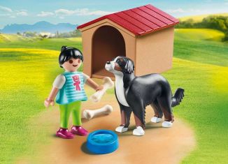 Playmobil - 70136 - Enfant avec chien et sa niche