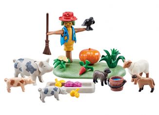 Playmobil - 9832 - Animaux de la ferme et épouvantail