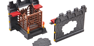 Playmobil - 9841 - Façade d'extension avec prison et mur cassable pour la Forteresse volcanique des Burnham Raiders