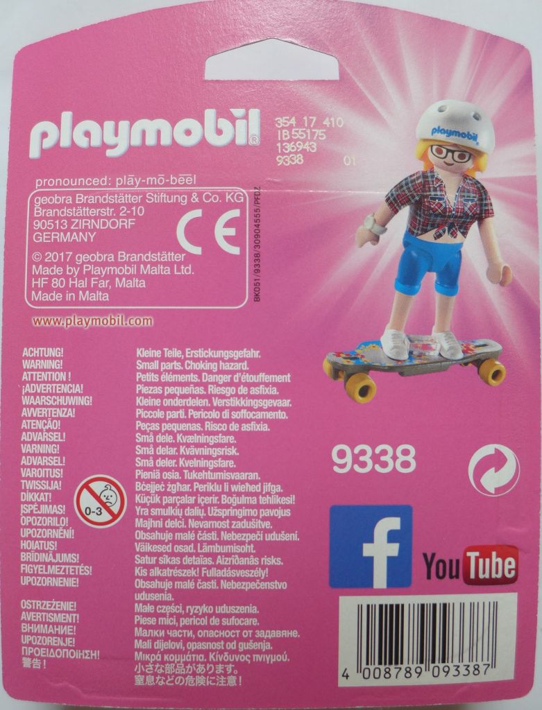 Playmobil 9338 - Skateboarder - Back