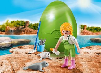 Playmobil - 9418 - Keeper with Seal Babies - Detail Playmobil - 9418 - Keeper with Seal Babies