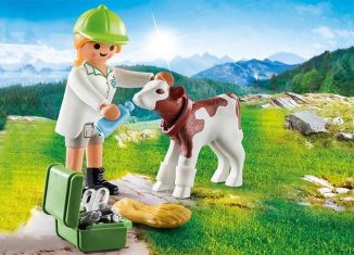 Playmobil - 70252 - Vet with calf