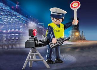 Playmobil - 70304-ger - Polizist mit Radarfalle