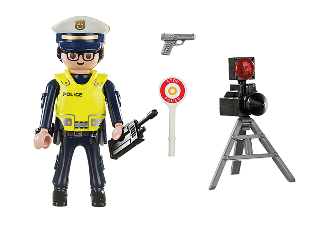 Playmobil 70305 - Police Officer with Speed Trap - Back