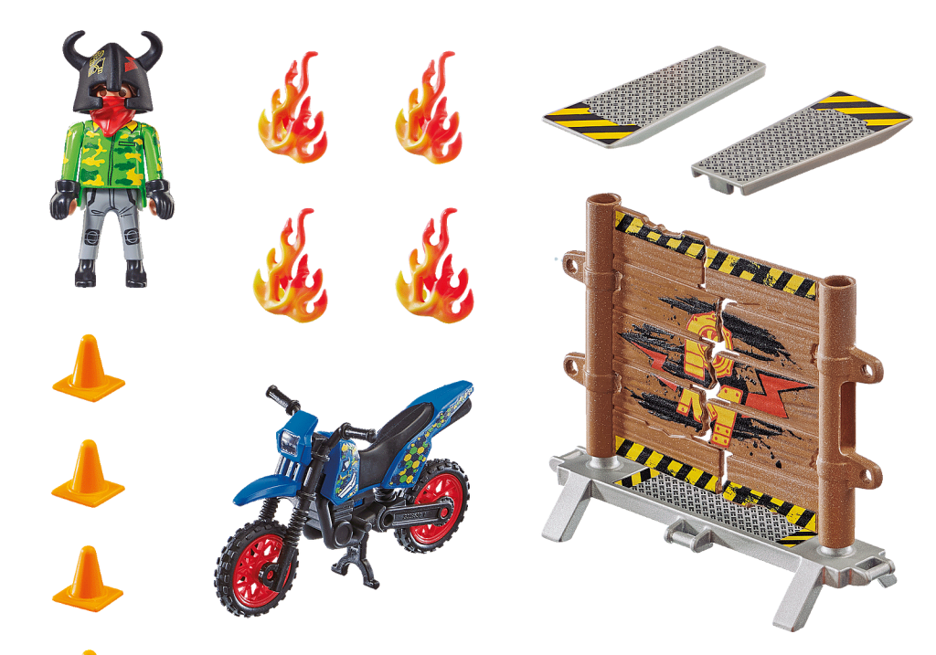 Playmobil 70553 - Stunt Show Motocross with Fiery Wall - Back