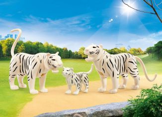 Playmobil - 9872 - 2 weiße Tiger mit Baby