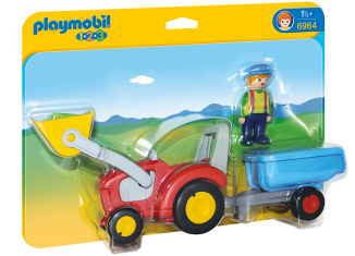 Playmobil - 6964 - Fermier avec tracteur et remorque