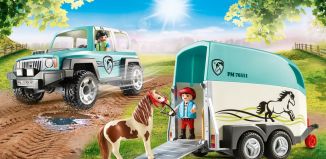 Playmobil - 70511 - Car with Pony Trailer