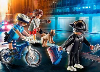 Playmobil - 70573 - Policía en bicicleta tras ladrón
