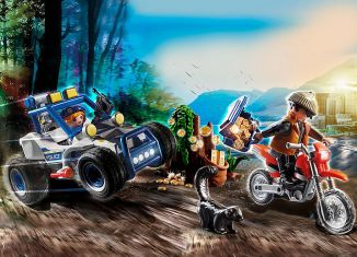 Playmobil - 70570 - Policier avec voiturette et voleur moto