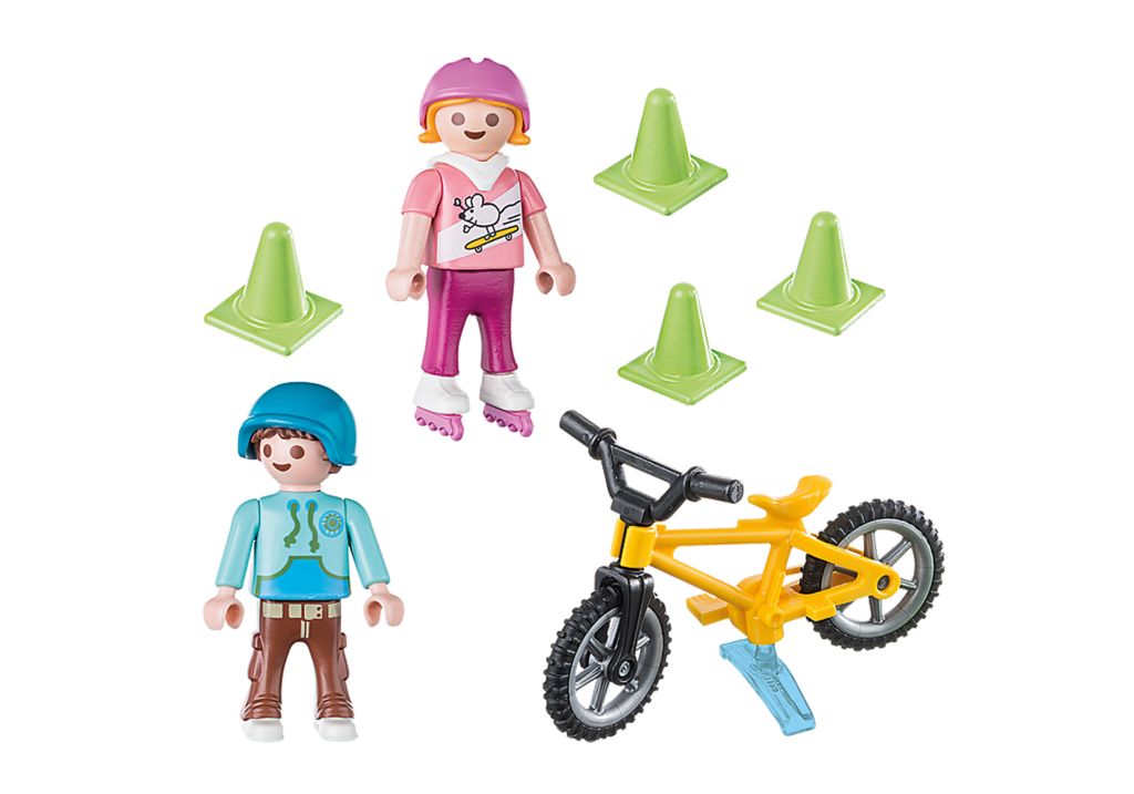 Playmobil 70061 - Children with Skates and Bike - Back
