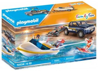 Playmobil - 70534 - Pick-Up with Speedboat
