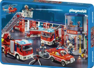Playmobil - 55581 - Puzzle Feuerwehr mit 100 Teilen und Metalldose