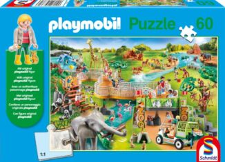 Playmobil - 56381 - Puzzle Zoo mit 60 Teilen und Tierpflegerin-Figur
