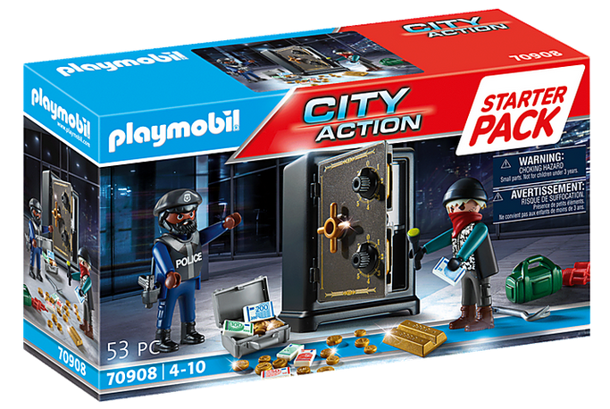 Playmobil 70908 - Starter Pack Policier avec cambrioleur de coffre-fort - Boîte