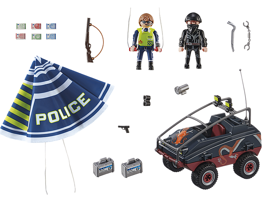Playmobil 70781 - Police Parachute with Amphibious Vehicle - Back