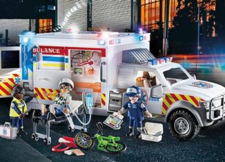 Playmobil - 70936-usa - Ambulance avec secouristes et blessé