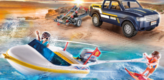 Playmobil - 70534-can - Pick-Up with Speedboat