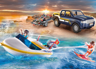 Playmobil - 70534-can - Pick-Up with Speedboat