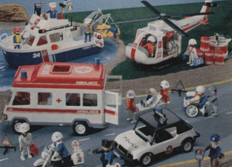 Playmobil - 49-15455-sch - Meter Maid, Police Motorcycle and Police Car