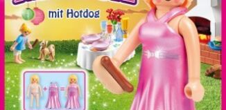 Playmobil - 30799163-ger - Fashion Girl with Hot Dog. With Bikini + Dinner Dress