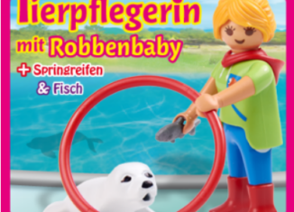 Playmobil - 30794923-ger - Tierpflegerin mit Robbenbaby + Springreifen & Fisch