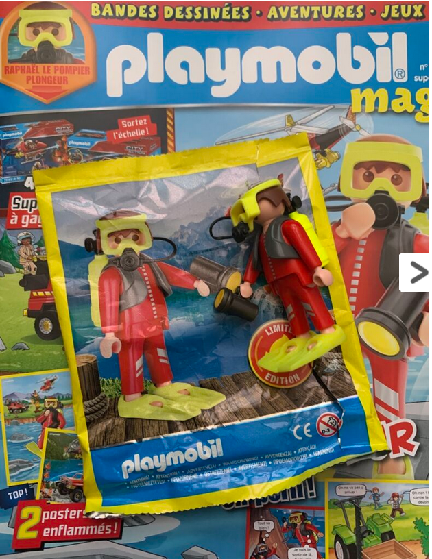 Playmobil 3403 Pompiers 1976 - 7 Klicky - Boîte Abîmée - Neuf Sous Blister