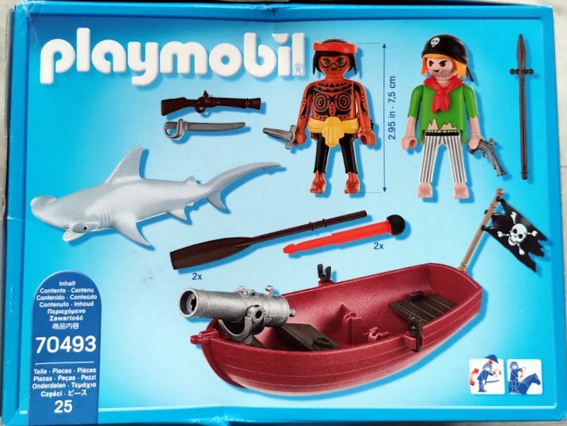 Playmobil 70493 - pirates' rowboat with hammer shark - Back