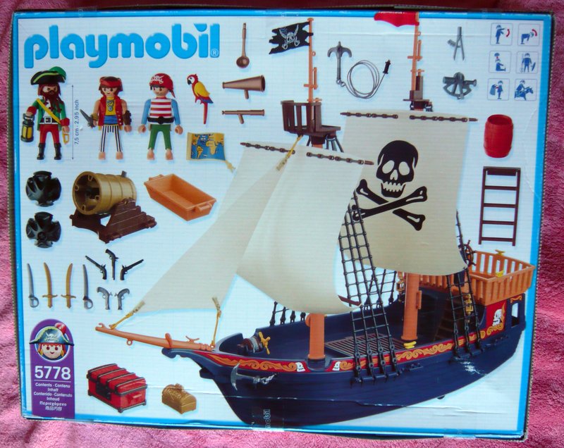 Playmobil 5778 - skull pirate ship - Back