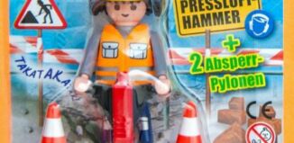 Playmobil - 30796503-ger - Construction worker with jackhammer und 2 pylons