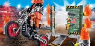 Playmobil - 71256 - Starter Pack Stuntshow Motorrad mit Feuerwand