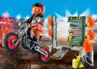 Playmobil - 71256 - Starter Pack Stuntshow Motorbike with fire wall
