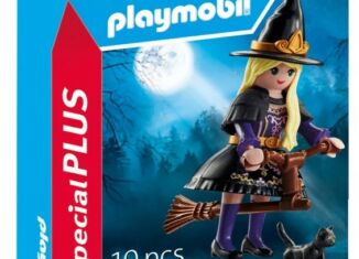 Playmobil - 71584 - Niños con castillo de brujas en su escoba con gato de arena