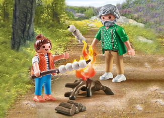 Playmobil - 71513 - Grand-père avec petite fille et feu de camp
